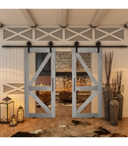 Glasschiebetür BARN-LINE - Country Graueiche Model 41