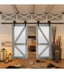 Glasschiebetür BARN-LINE - Country Graueiche Model 43