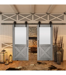 Glasschiebetür BARN-LINE - Country Graueiche Model 54