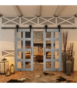 Glasschiebetür BARN-LINE - Country Graueiche Model 61