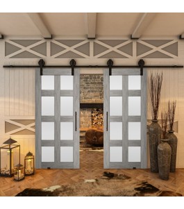 Glasschiebetür BARN-LINE - Country Graueiche Model 64