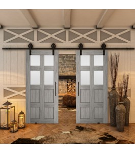 Glasschiebetür BARN-LINE - Country Graueiche Model 65