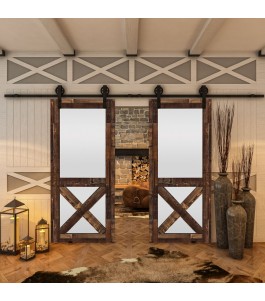 Glasschiebetür BARN-LINE - Country Altholz Astig Model 54