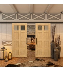 Glasschiebetür BLACK-LINE - Country Sonoma Eiche Model 63