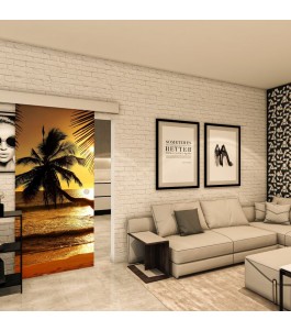 Glasschiebetür ECO-LINE - Fotoprint Model 136