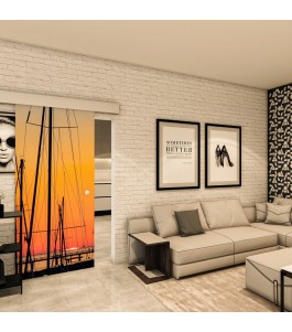 Glasschiebetür ECO-LINE - Fotoprint Model 156