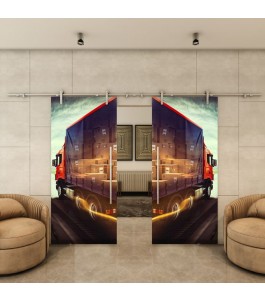 Glasschiebetür PIPE-LINE - Fotoprint Model 261