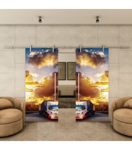 Glasschiebetür PIPE-LINE - Fotoprint Model 328