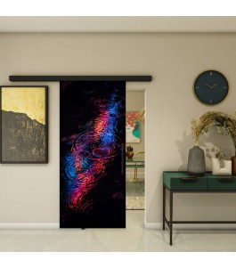 Glasschiebetür BLACK-LINE - Fotoprint Model 27