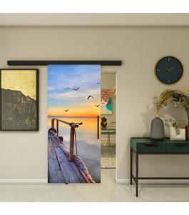 Glasschiebetür BLACK-LINE - Fotoprint Model 44