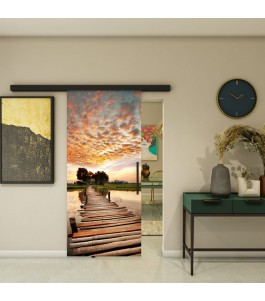 Glasschiebetür BLACK-LINE - Fotoprint Model 47