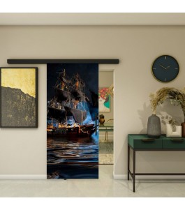 Glasschiebetür BLACK-LINE - Fotoprint Model 134