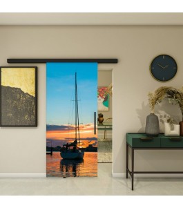 Glasschiebetür BLACK-LINE - Fotoprint Model 135