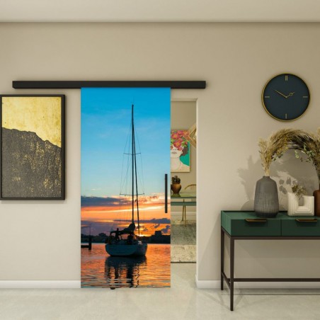 Glasschiebetür BLACK-LINE - Fotoprint Model 135