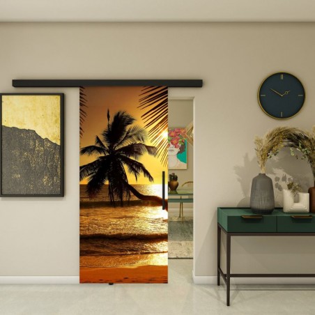 Glasschiebetür BLACK-LINE - Fotoprint Model 136