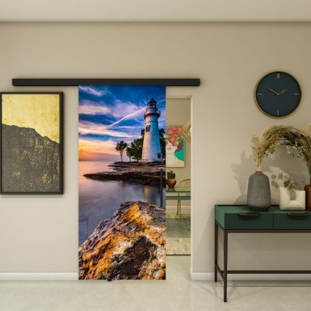 Glasschiebetür BLACK-LINE - Fotoprint Model 142