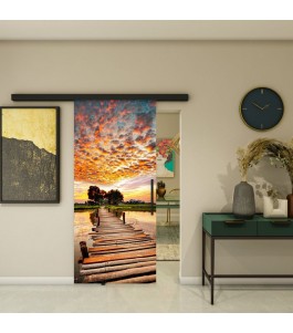 Glasschiebetür BLACK-LINE - Fotoprint Model 155
