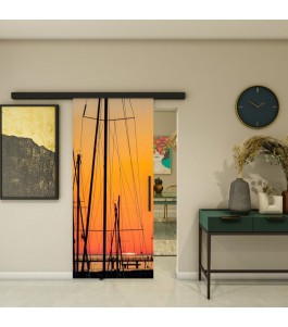 Glasschiebetür BLACK-LINE - Fotoprint Model 156