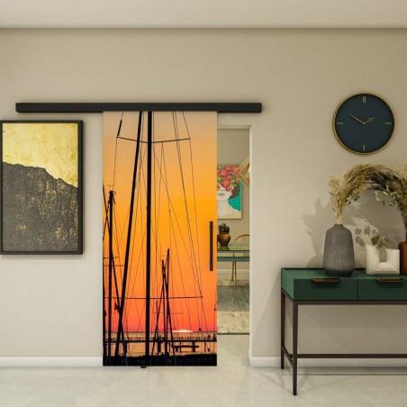 Glasschiebetür BLACK-LINE - Fotoprint Model 156