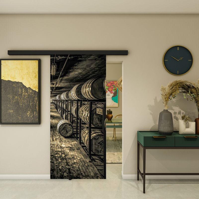 Glasschiebetür BLACK-LINE - Fotoprint Modell 256
