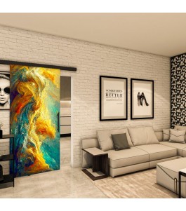 Glasschiebetür BLACK-LINE - Fotoprint Model 9