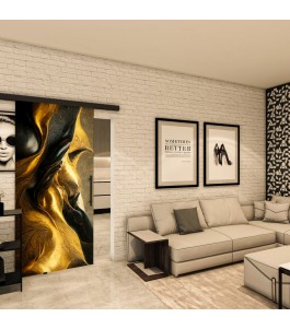 Glasschiebetür BLACK-LINE - Fotoprint Model 10