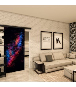 Glasschiebetür BLACK-LINE - Fotoprint Model 27