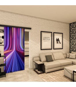 Glasschiebetür BLACK-LINE - Fotoprint Model 29