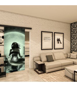 Glasschiebetür BLACK-LINE - Fotoprint Model 38