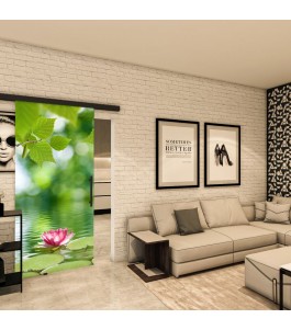 Glasschiebetür BLACK-LINE - Fotoprint Model 42
