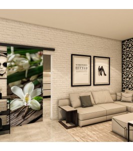 Glasschiebetür BLACK-LINE - Fotoprint Model 57