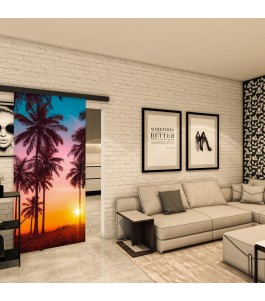 Glasschiebetür BLACK-LINE - Fotoprint Model 63