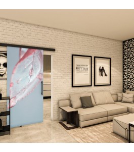 Glasschiebetür BLACK-LINE - Fotoprint Model 64
