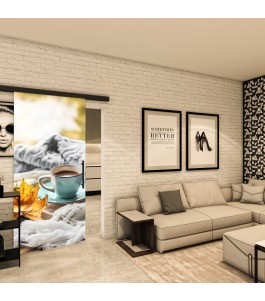 Glasschiebetür BLACK-LINE - Fotoprint Model 66