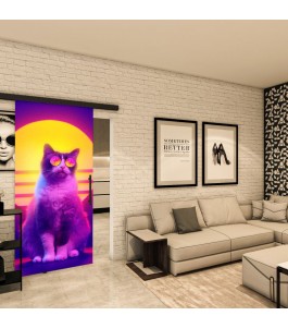 Glasschiebetür BLACK-LINE - Fotoprint Model 84