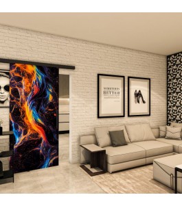 Glasschiebetür BLACK-LINE - Fotoprint Model 98