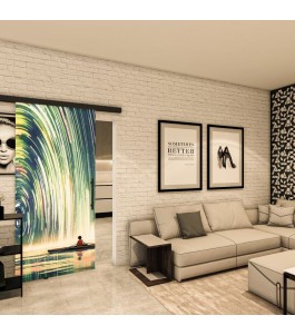 Glasschiebetür BLACK-LINE - Fotoprint Model 130