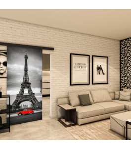 Glasschiebetür BLACK-LINE - Fotoprint Model 205