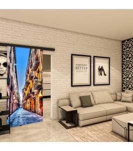 Glasschiebetür BLACK-LINE - Fotoprint Model 208