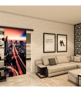Glasschiebetür BLACK-LINE - Fotoprint Model 210