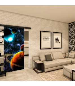 Glasschiebetür BLACK-LINE - Fotoprint Model 214