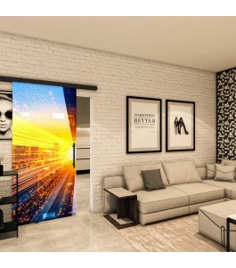 Glasschiebetür BLACK-LINE - Fotoprint Model 220