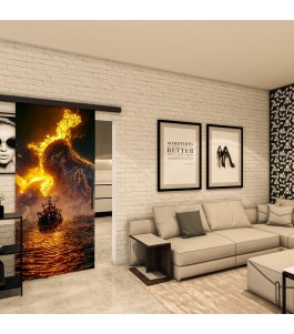 Glasschiebetür BLACK-LINE - Fotoprint Model 225