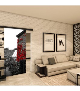 Glasschiebetür BLACK-LINE - Fotoprint Model 254