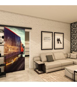 Glasschiebetür BLACK-LINE - Fotoprint Model 261