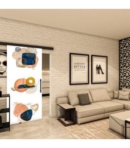 Glasschiebetür BLACK-LINE - Fotoprint Model 266