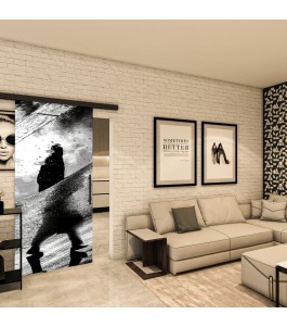 Glasschiebetür BLACK-LINE - Fotoprint Model 271