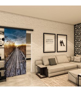 Glasschiebetür BLACK-LINE - Fotoprint Model 280