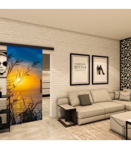 Glasschiebetür BLACK-LINE - Fotoprint Model 283