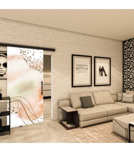 Glasschiebetür BLACK-LINE - Fotoprint Model 294